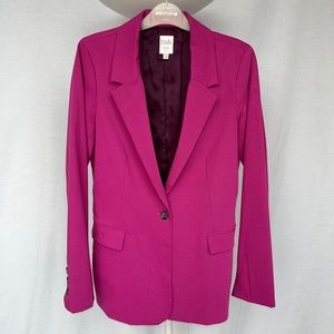 Twik (XS) dark pink tailored blazer with burgundy lining, EUC, by Simons.